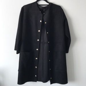 Black Suede A-line Jacket
